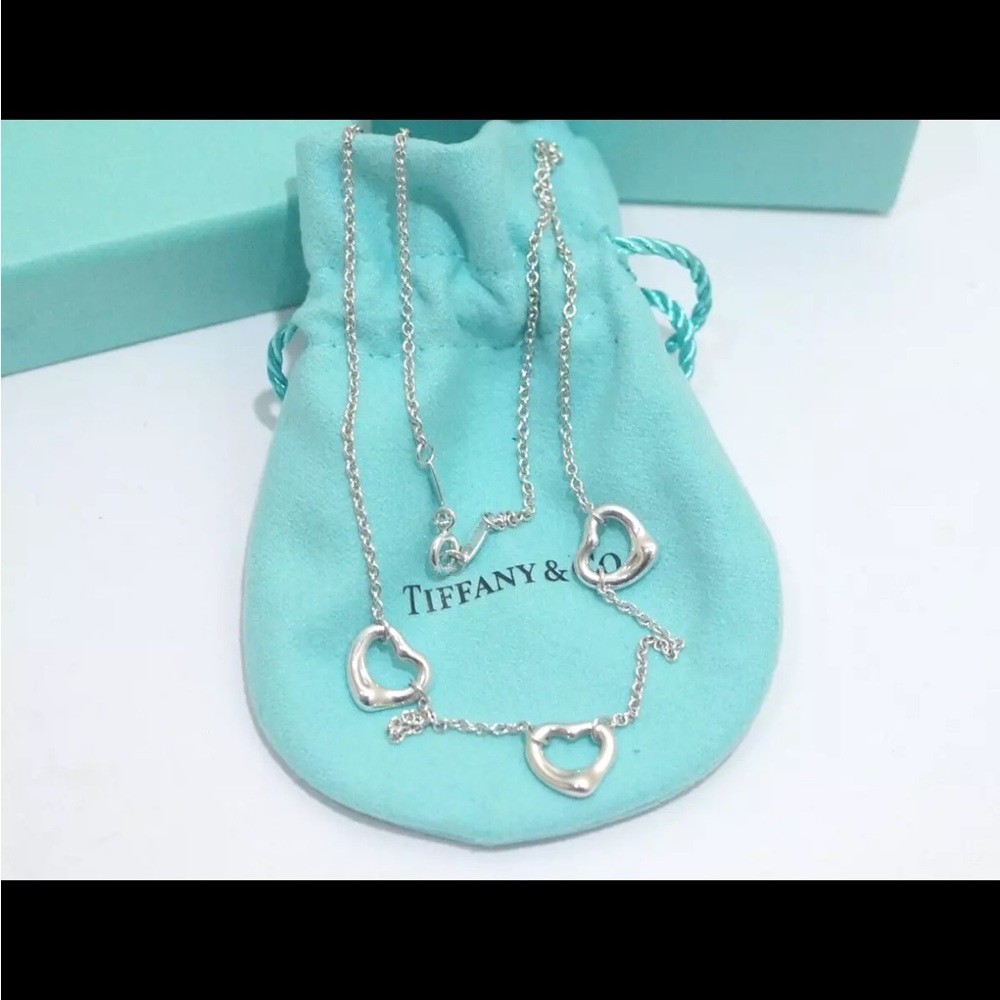 Tiffany & Co. Silver Necklace with Heart and Disc Charms